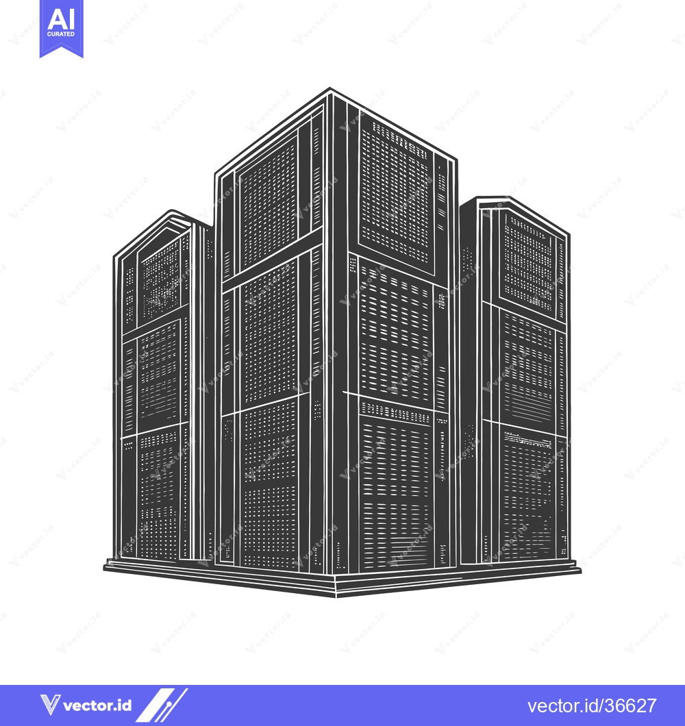 Premium Vector dari Server rack building digital data center infrastructure