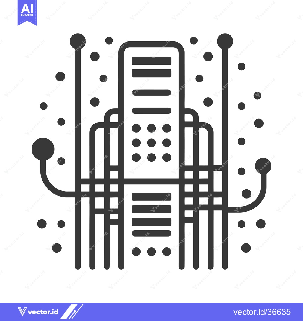 Premium Vector dari Data Center Server with Network Connections and Dots