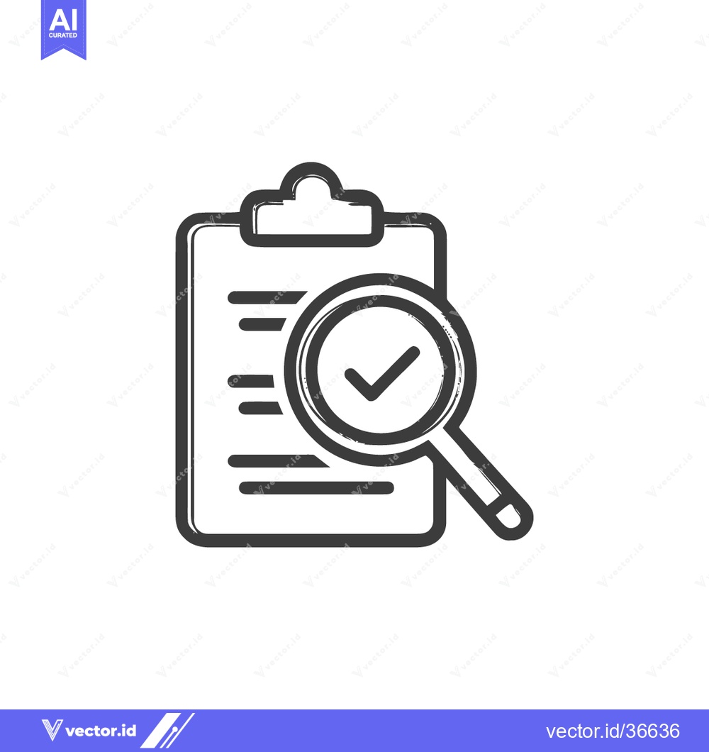 Premium Vector dari Checklist Magnified: Detailed Inspection with Approval Tick, Line Art