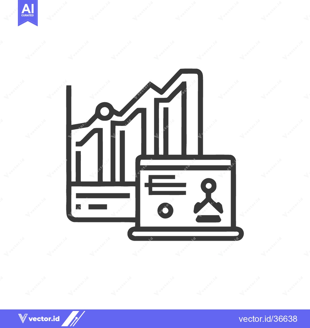 Premium Vector dari Data Analysis and User Profile: Minimalist Line Icon for Business Inte