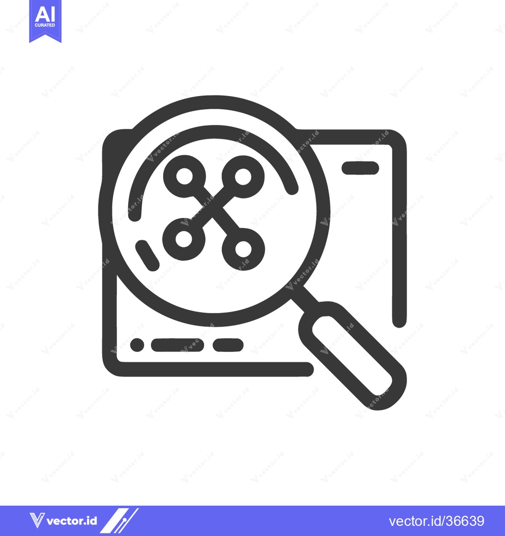 Premium Vector of Molecular Analysis: Magnifying Glass Examining Atom Structure on Scree