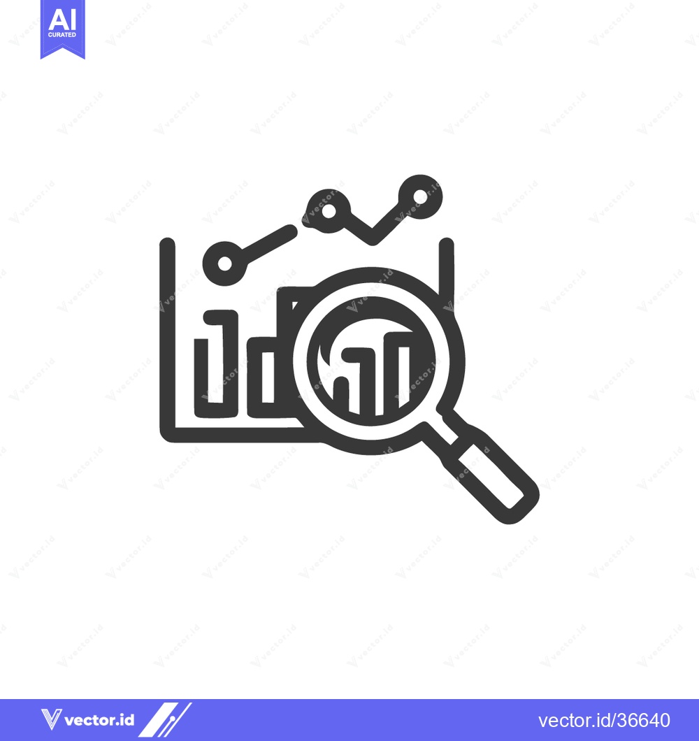 Premium Vector dari Data Analysis: Magnifying Glass Over Bar and Line Graph Icon