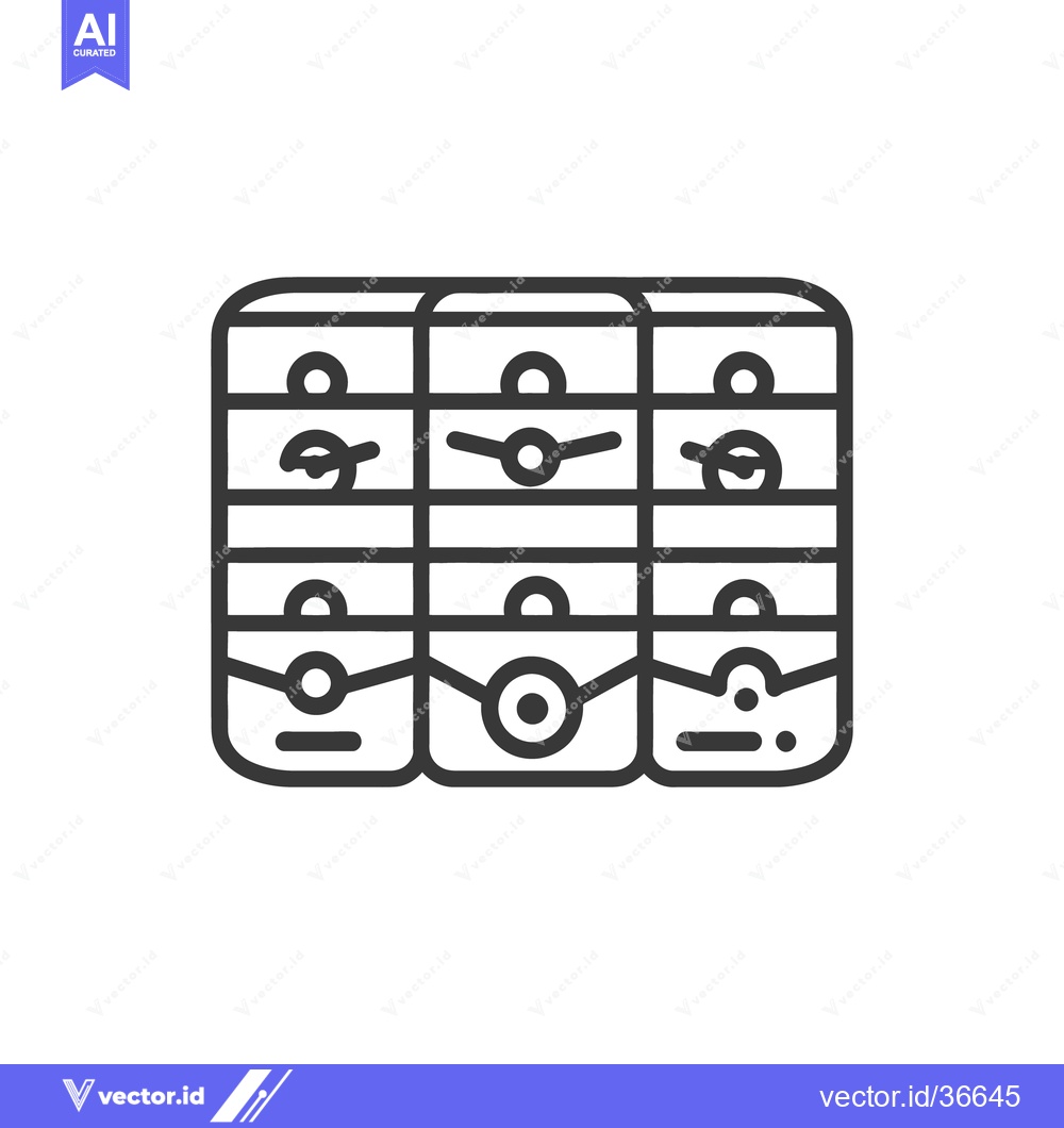 Premium Vector dari Nine separate drawer compartments displayed in a rectangular organizat
