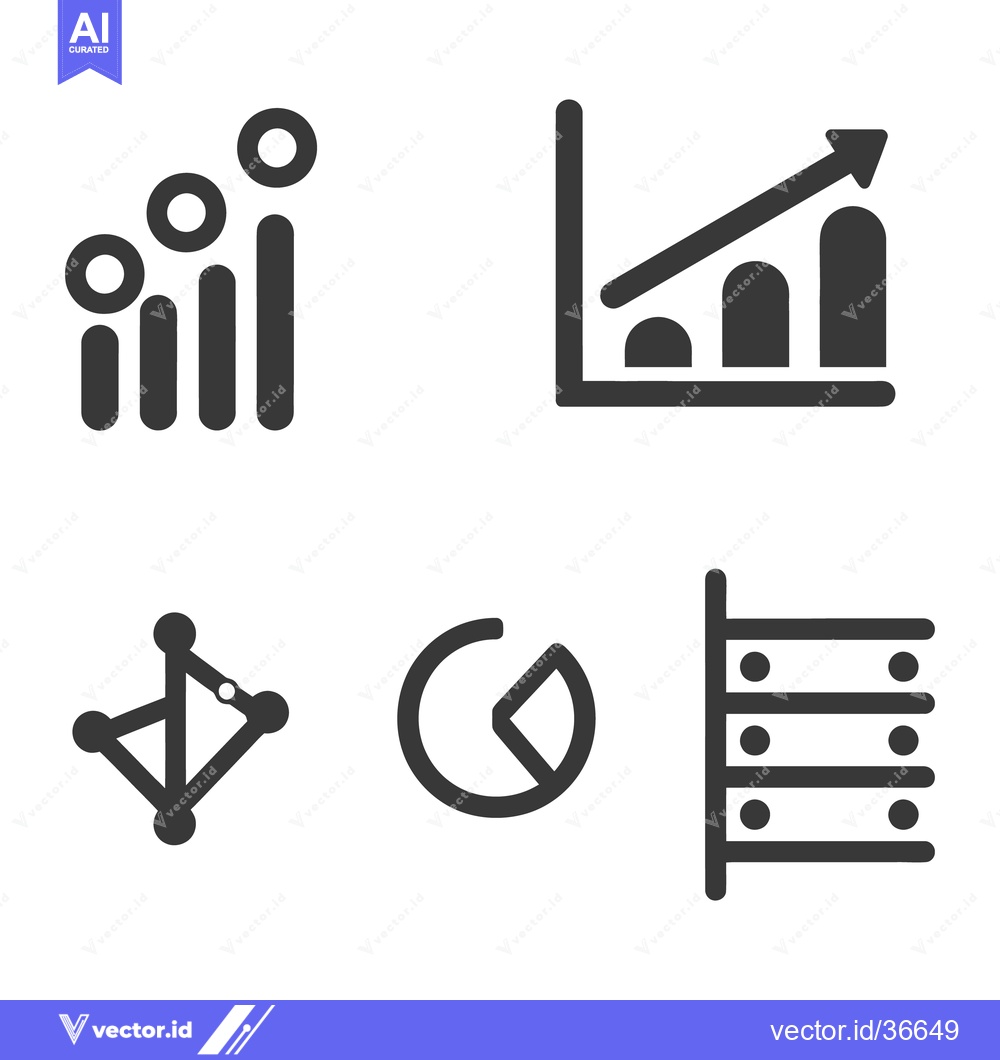 Premium Vector dari Several graphical charts represent data with diverse visual formats