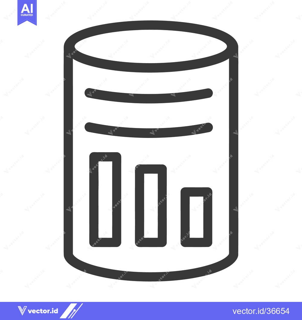 Premium Vector dari A cylindrical icon depicting a data storage and performance diagram