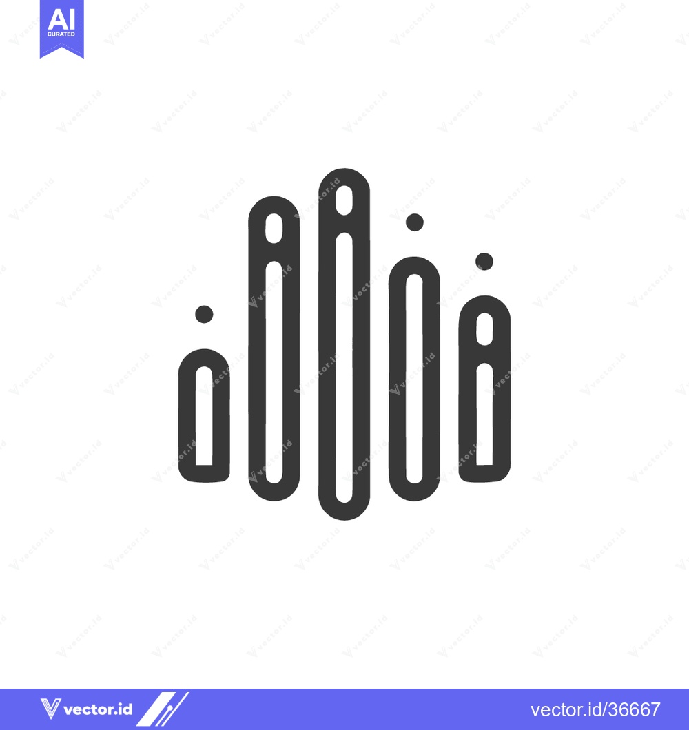 Premium Vector dari Abstract Soundwave Icon: Minimalist Black Line Art on White Background
