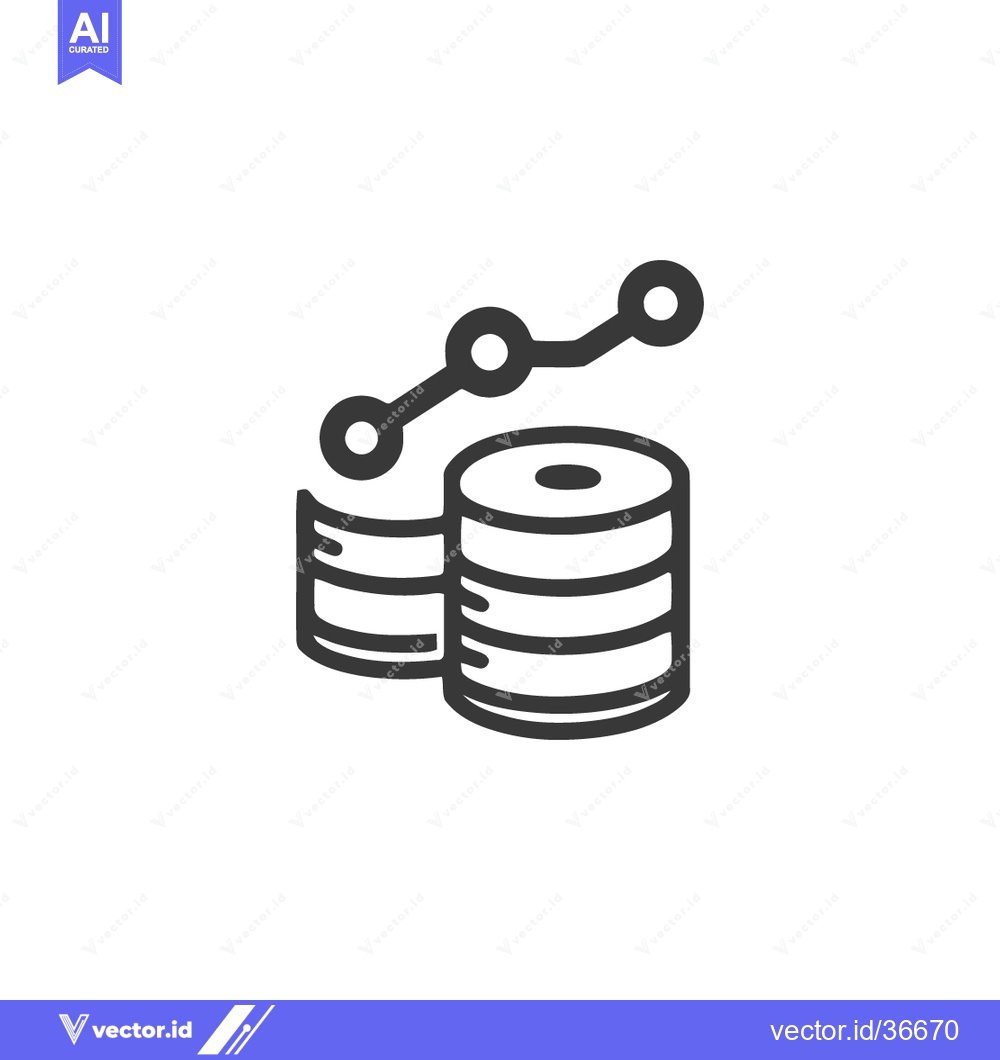 Premium Vector dari Rising Coin Stacks with Upward Trend Line, Financial Growth Icon