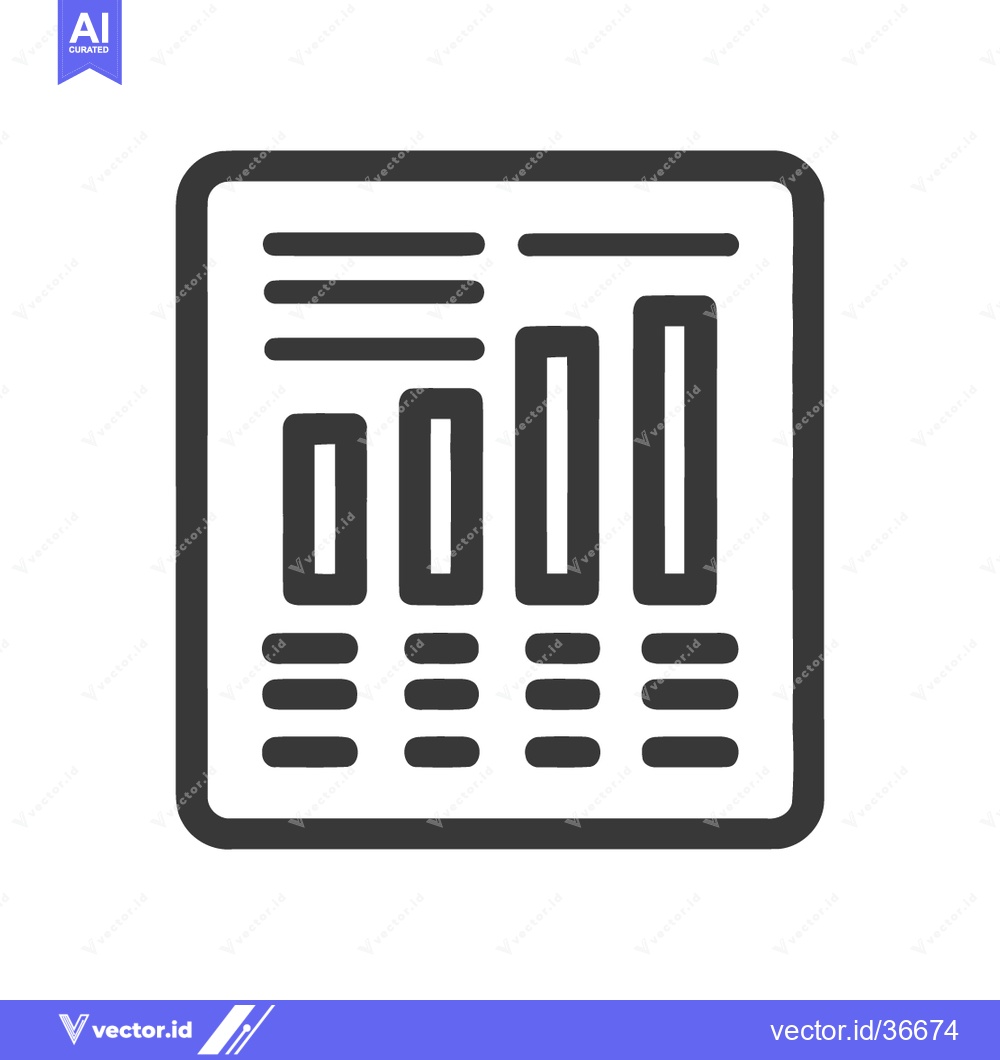 Premium Vector of Minimalist Bar Chart Icon: Business Data Visualization in Black and Wh