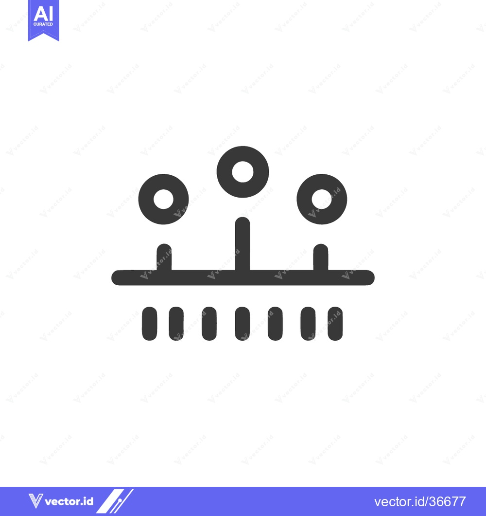 Premium Vector dari Minimalist Data Visualization Icon: Three Circles Above Horizontal Lin