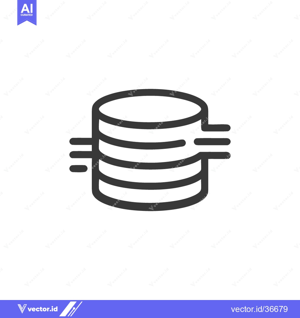 Premium Vector dari Database Icon: Simple, Minimalist Design with Connection Lines on Whit