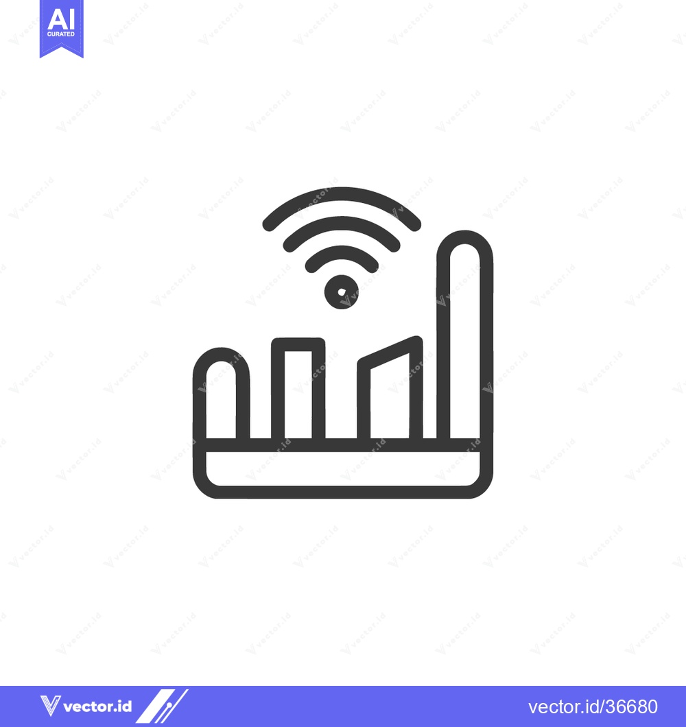 Premium Vector of Minimalist Router Icon: Wireless Network Signal Strength Illustration