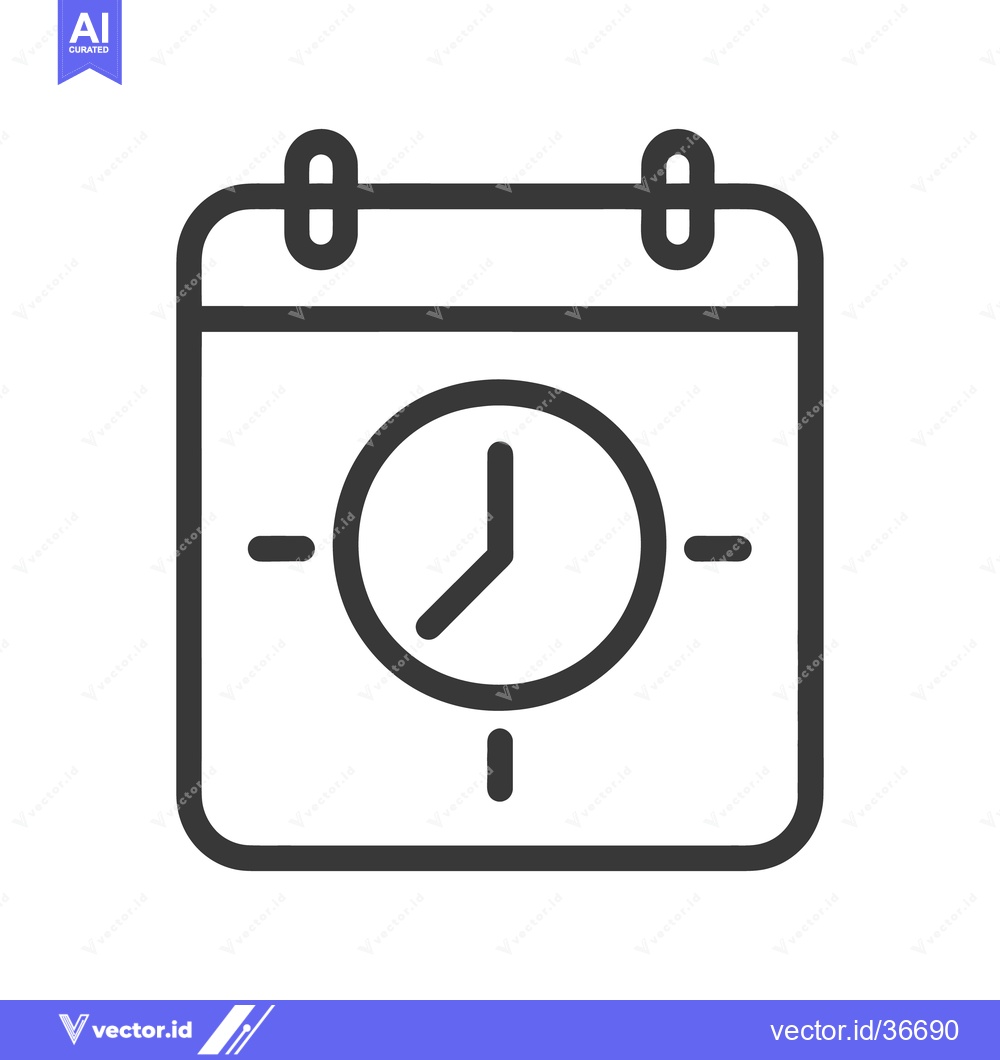 Premium Vector dari A simple graphic representation of a calendar and clock icon