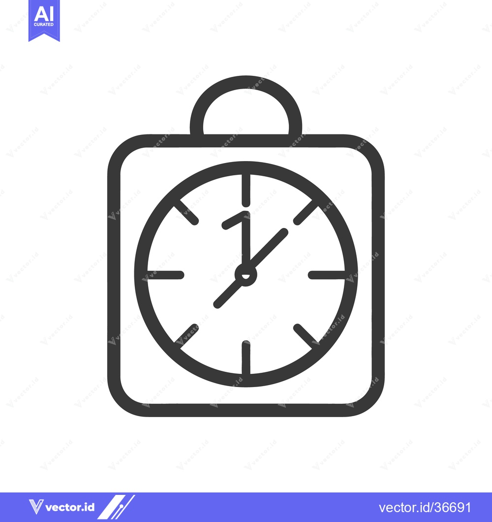 Premium Vector dari A simple illustration shows a square analog clock on white