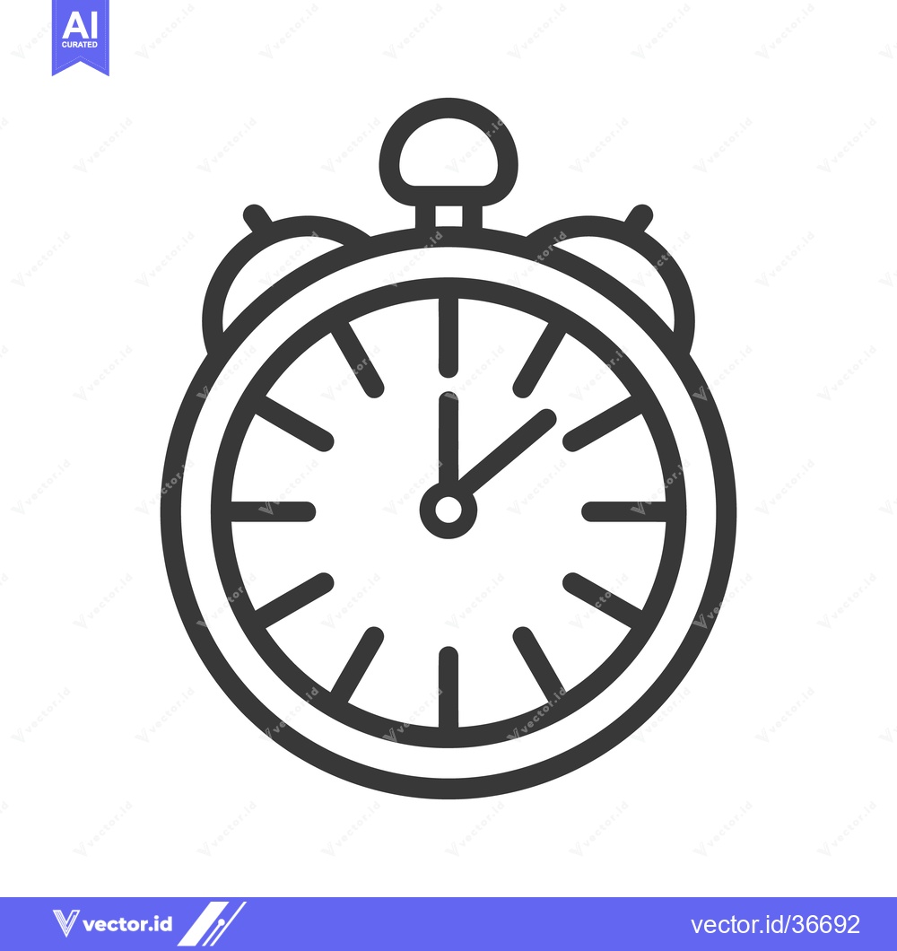 Premium Vector dari An alarm clock icon shows the time of one oclock