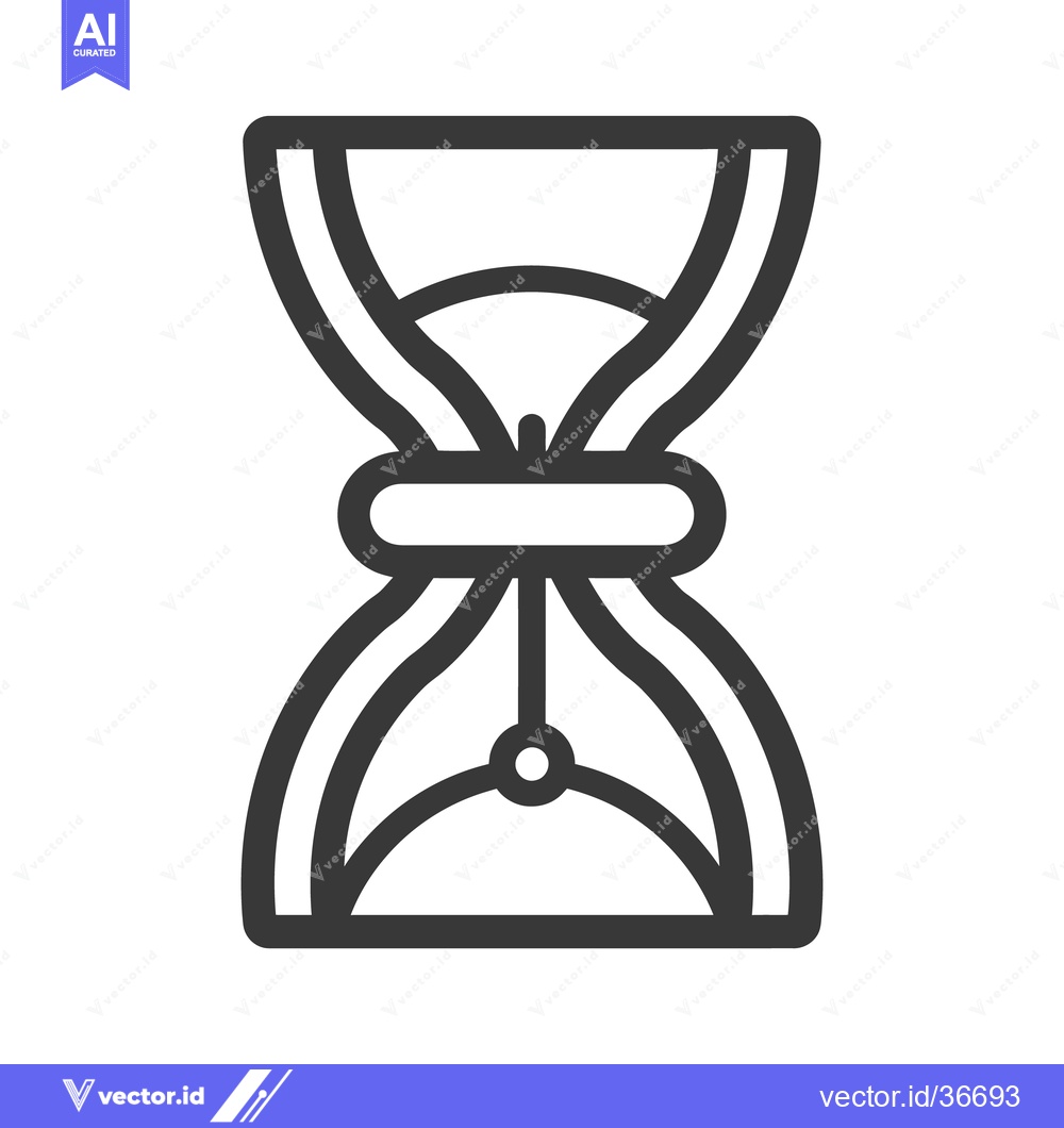 Premium Vector of Simple illustration of a hourglass shaped device in grey outline