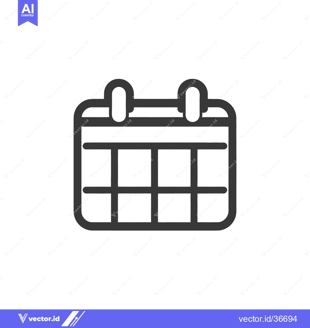 Premium Vector of A simple illustrated calendar with a clean minimalist design in black