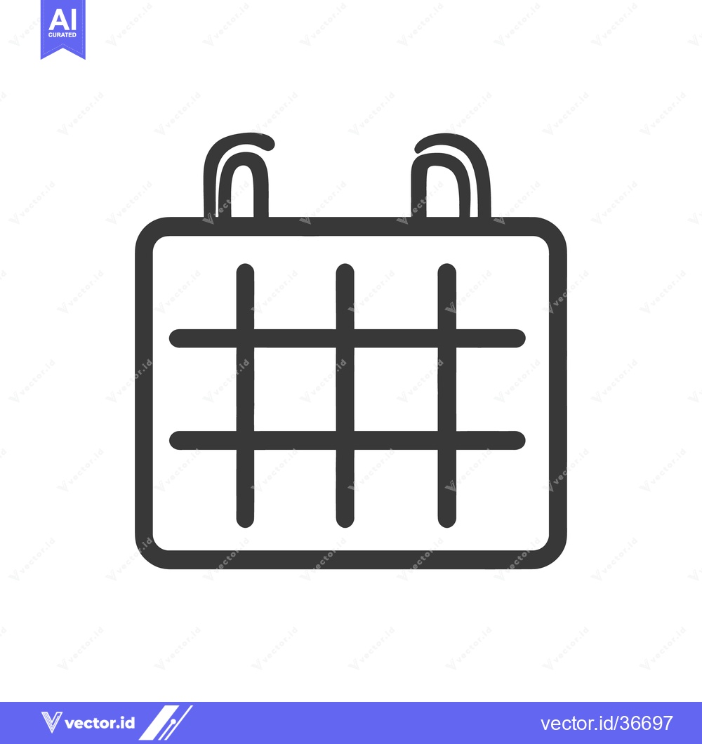 Premium Vector of A simple black and white icon depicting a calendar object