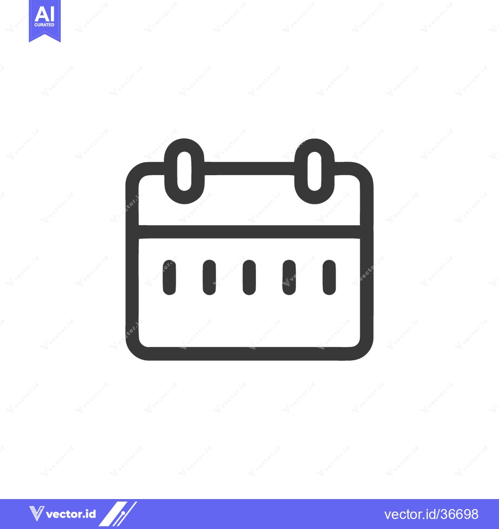 Premium Vector dari Minimalist Calendar Icon: Clean Line Art for Scheduling and Reminders