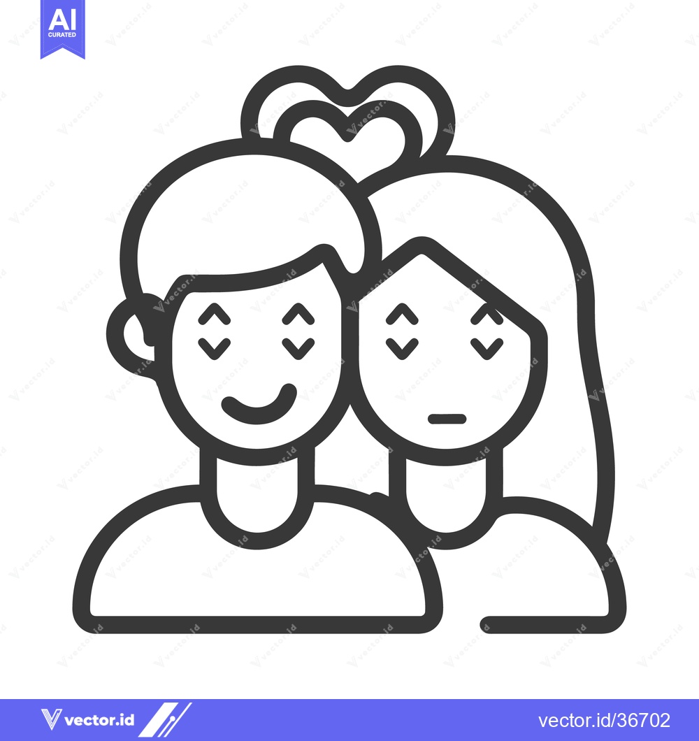 Premium Vector dari Two people smiling with a heart above their heads