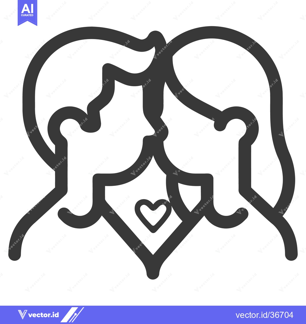 Premium Vector dari A simplistic line art image depicting loving couple embrace