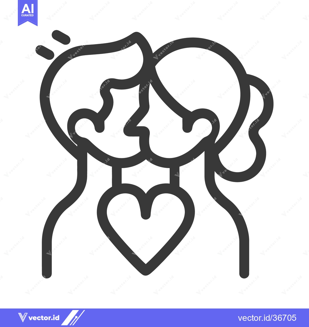 Premium Vector dari A pair of silhouettes show affection and romantic love in togetherness