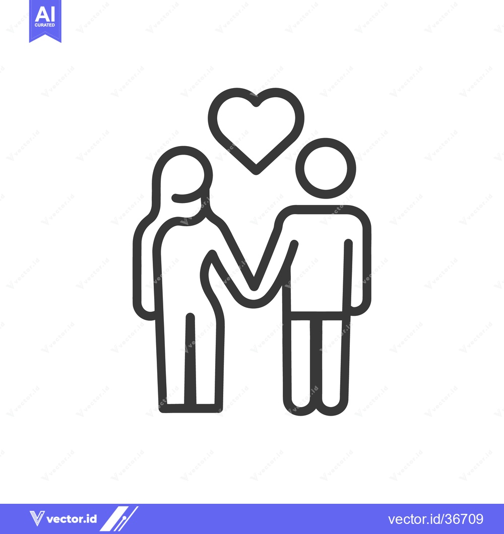 Premium Vector of A simple black and white image showing loving partnership
