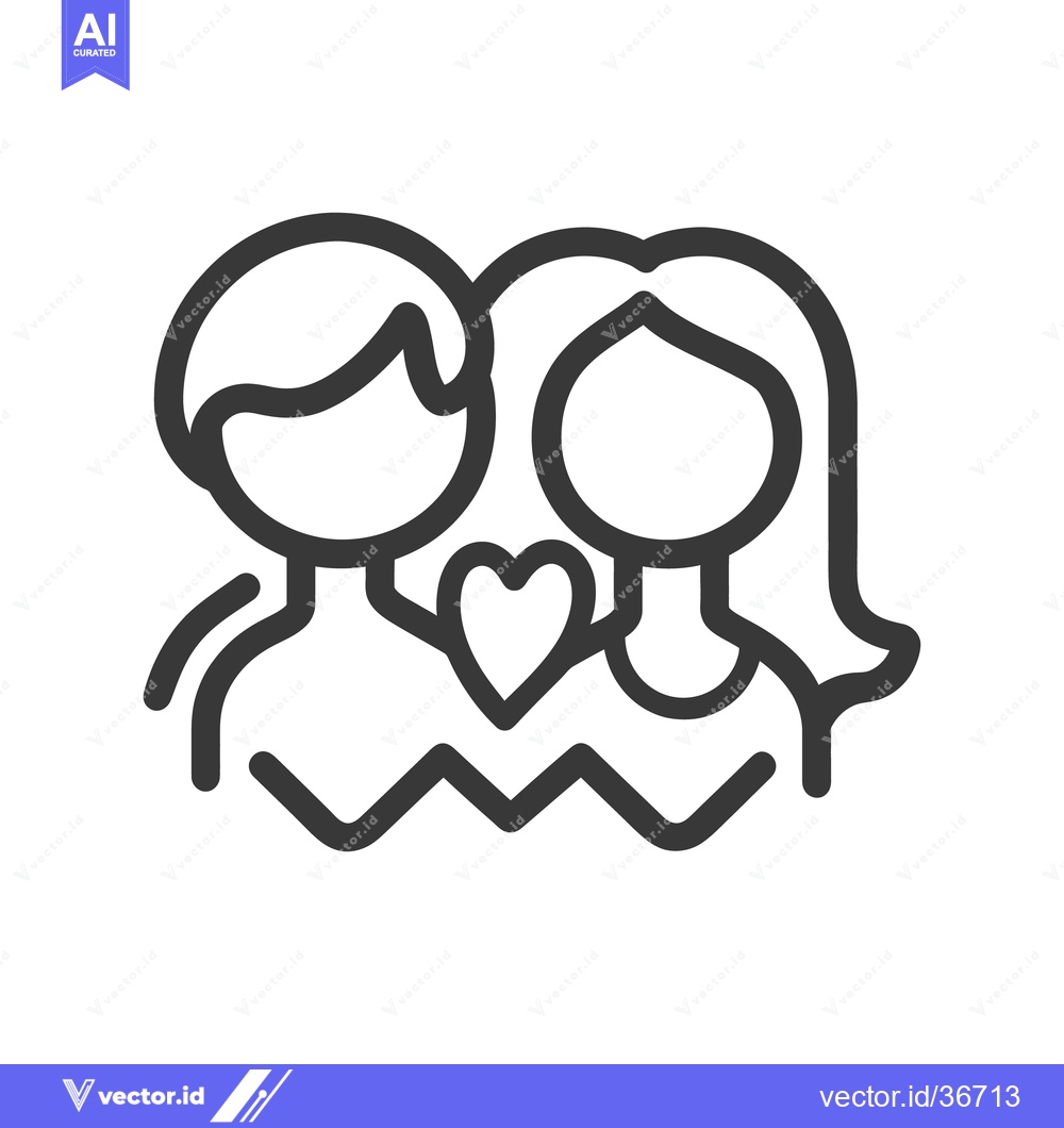 Premium Vector dari A simple icon depicting a loving couple with a heart symbol