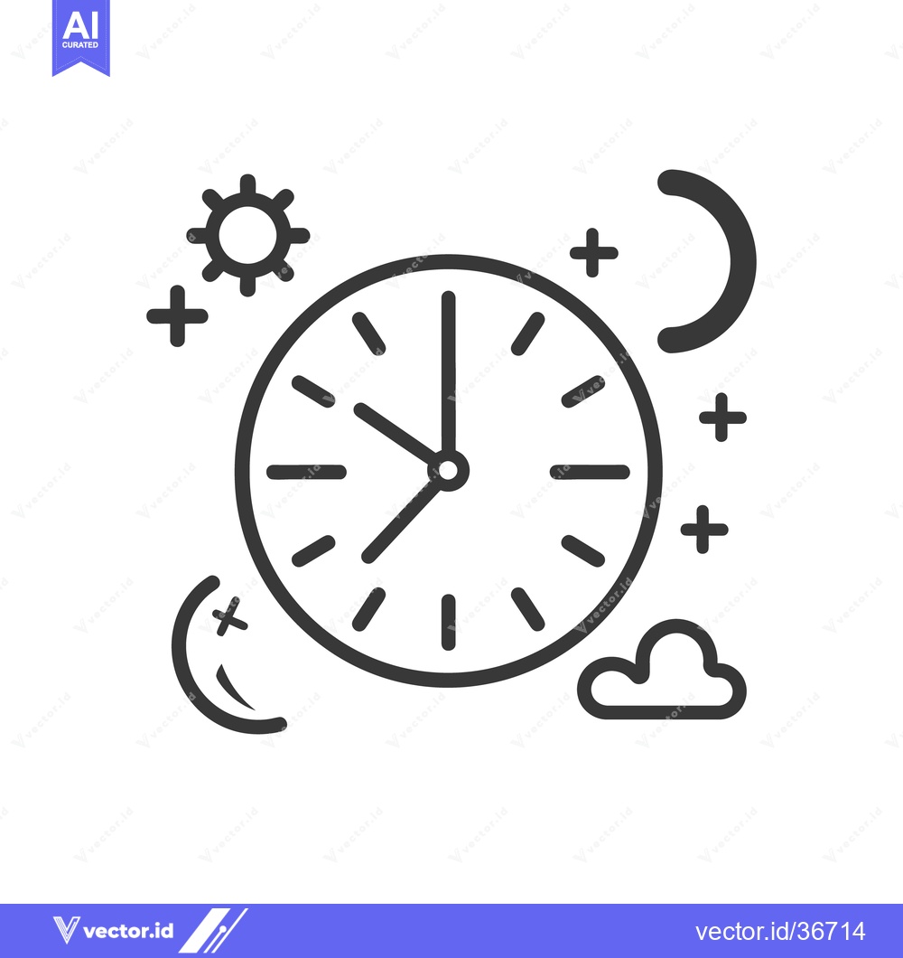 Premium Vector dari An illustrative icon depicting the cyclical nature of time and day