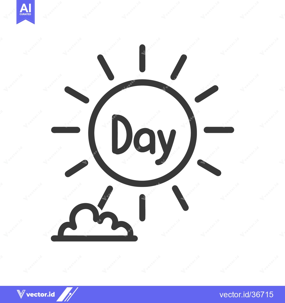 Premium Vector dari The day depiction shows the sun with a cloud illustration nearby