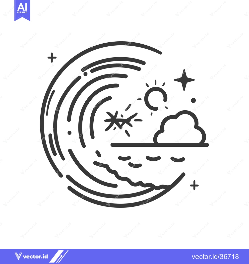 Premium Vector dari A minimalistic drawing representing weather elements and surroundings