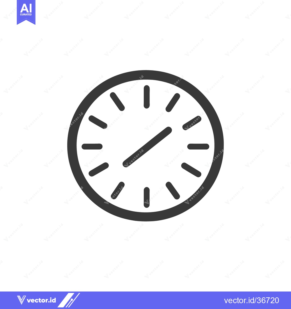 Premium Vector of Simple and minimalist illustration showing a circular analog clock des