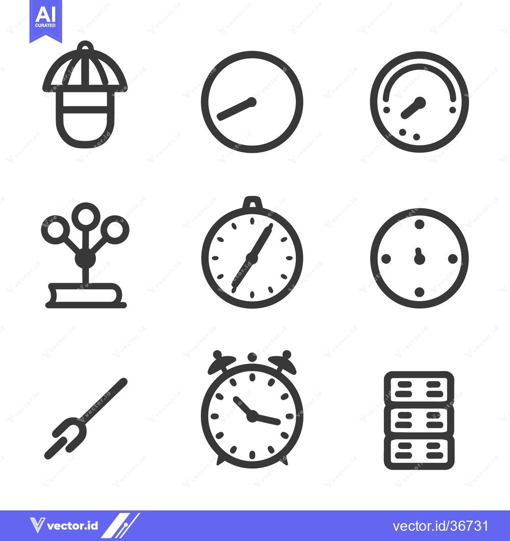 Premium Vector dari Collection of various simple line art icons on a surface