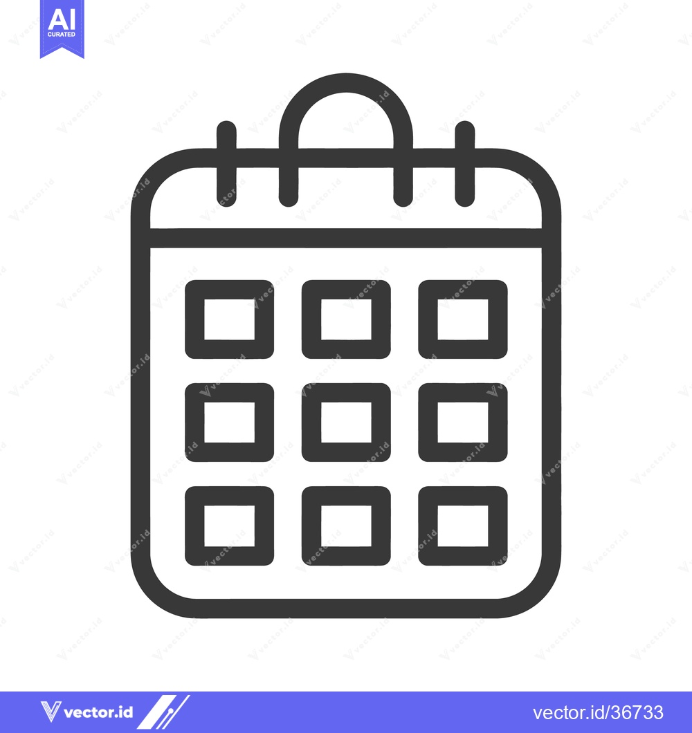 Premium Vector of A simple black and white calendar icon on a white background