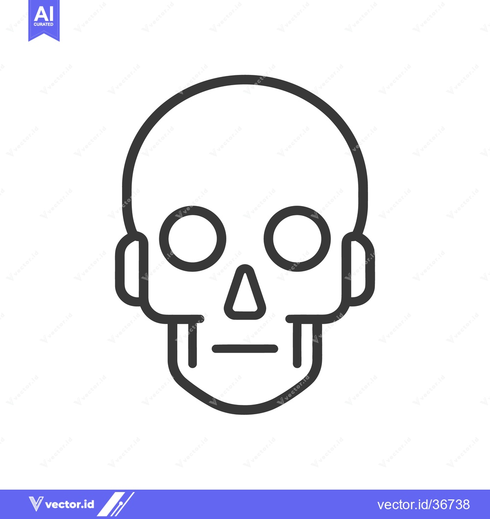 Premium Vector of A simplified black and white drawing of a human skull