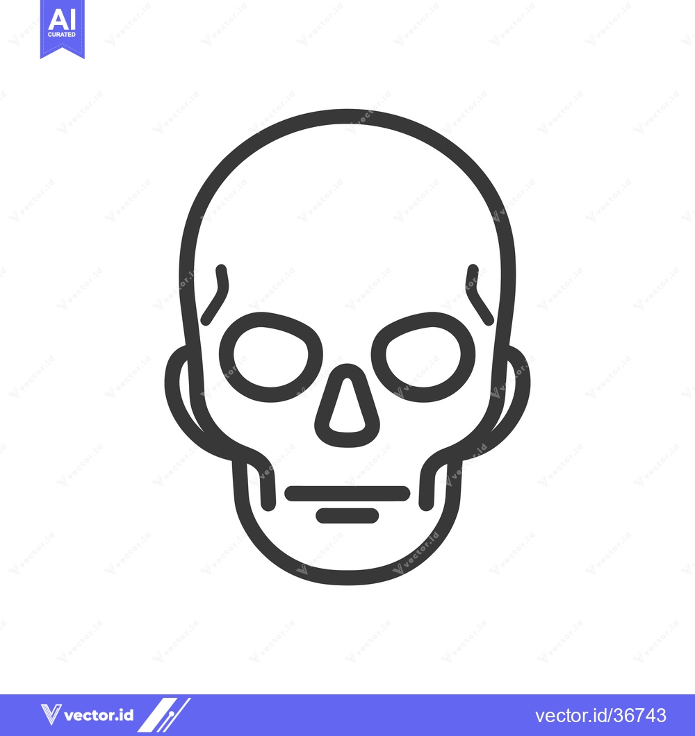 Premium Vector dari A simple and stylized monochrome depiction of a human skull