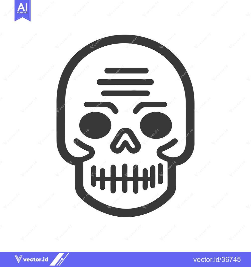 Premium Vector dari A minimalist stylized skull illustration with simple black design