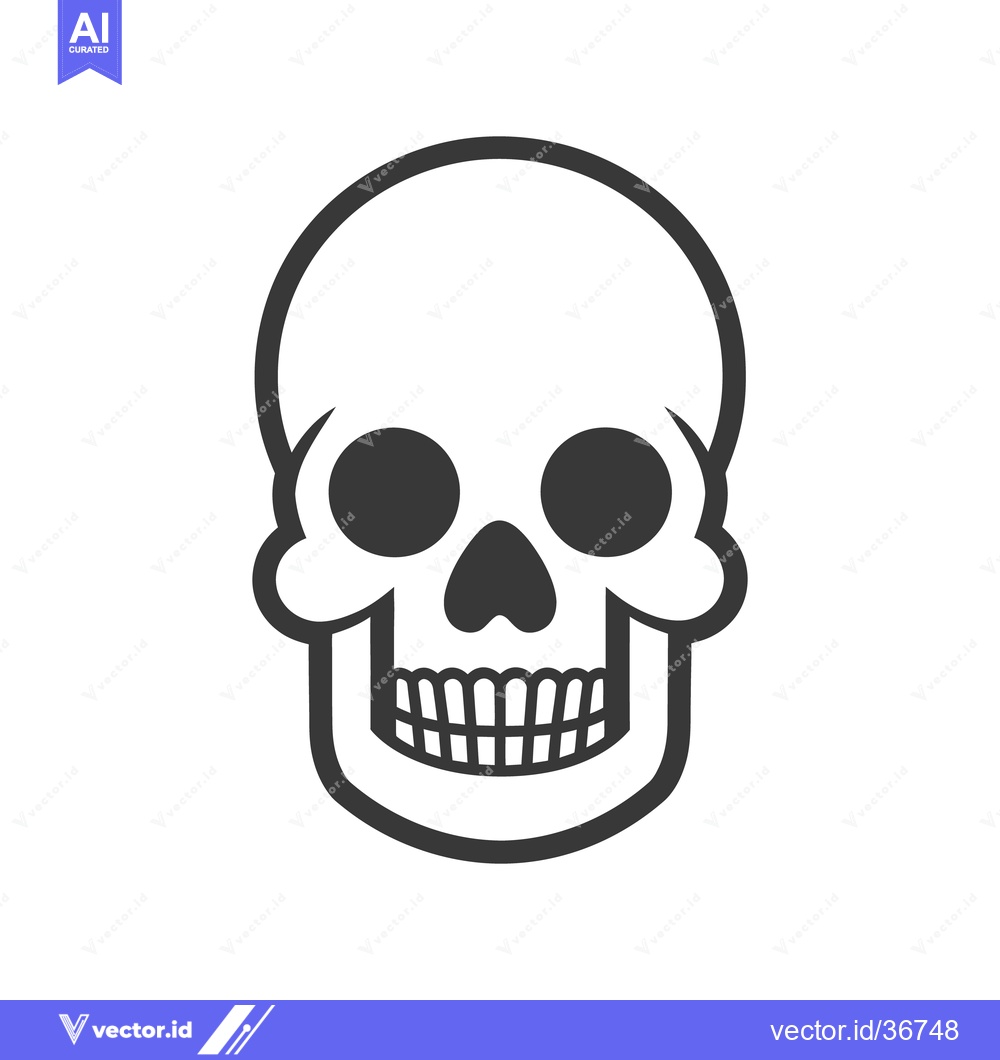 Premium Vector dari A simple detailed illustration of a human skull outline