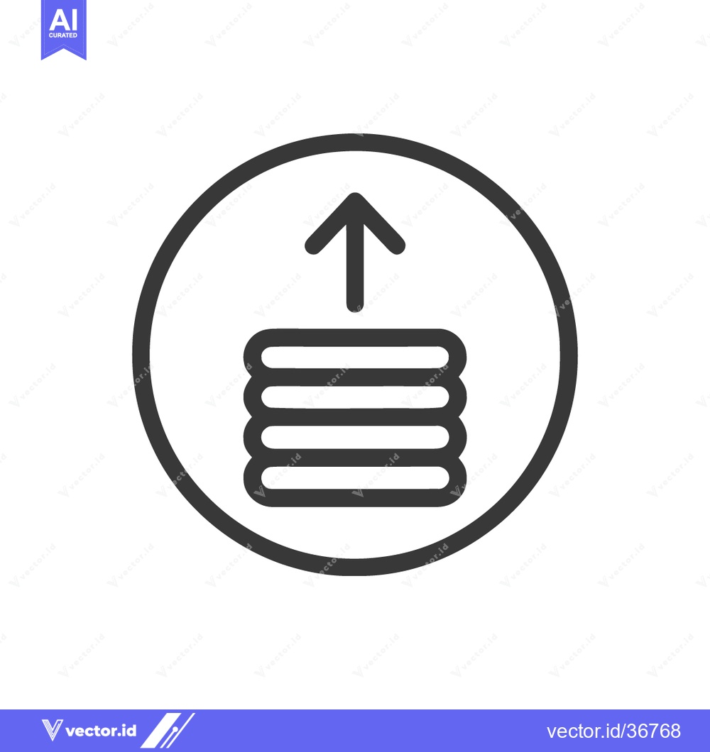 Premium Vector dari Stacked Data Upload Icon: Minimalist Design with Arrow in Circle