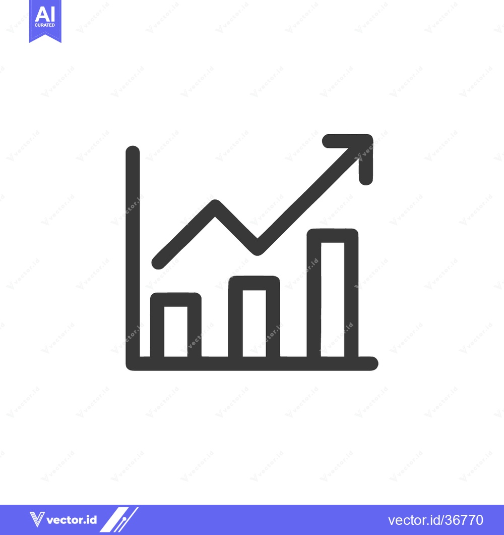 Premium Vector of Ascending Bar Graph with Arrow: Business Growth and Financial Success