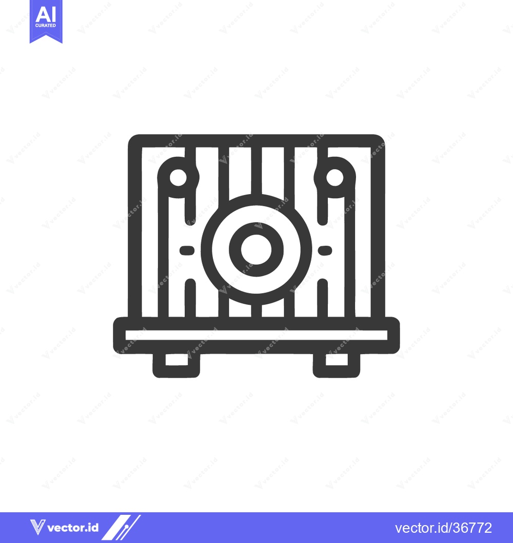 Premium Vector dari Minimalist Gong Icon: Simple Line Art Depicting Musical Instrument, Is