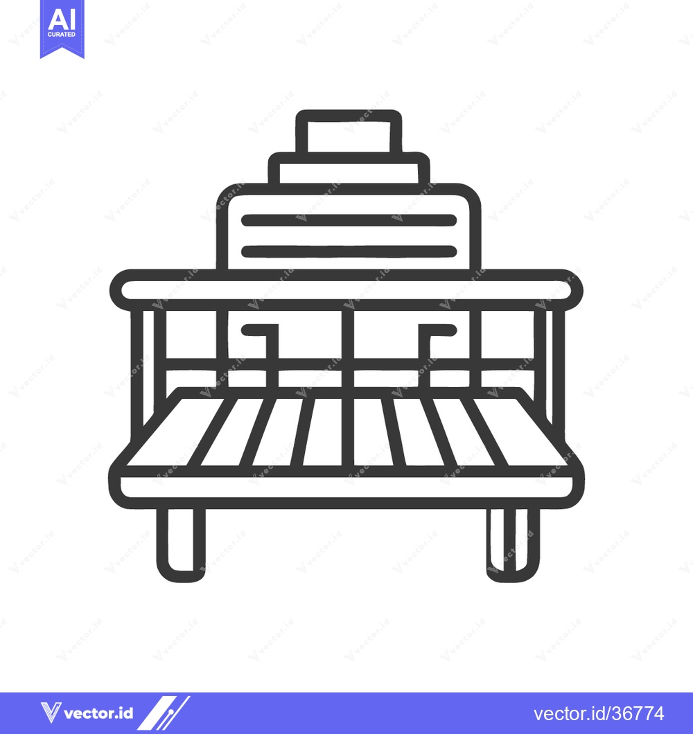 Premium Vector of Minimalist Icon of a Printing Press Machine with Bold Outline Style