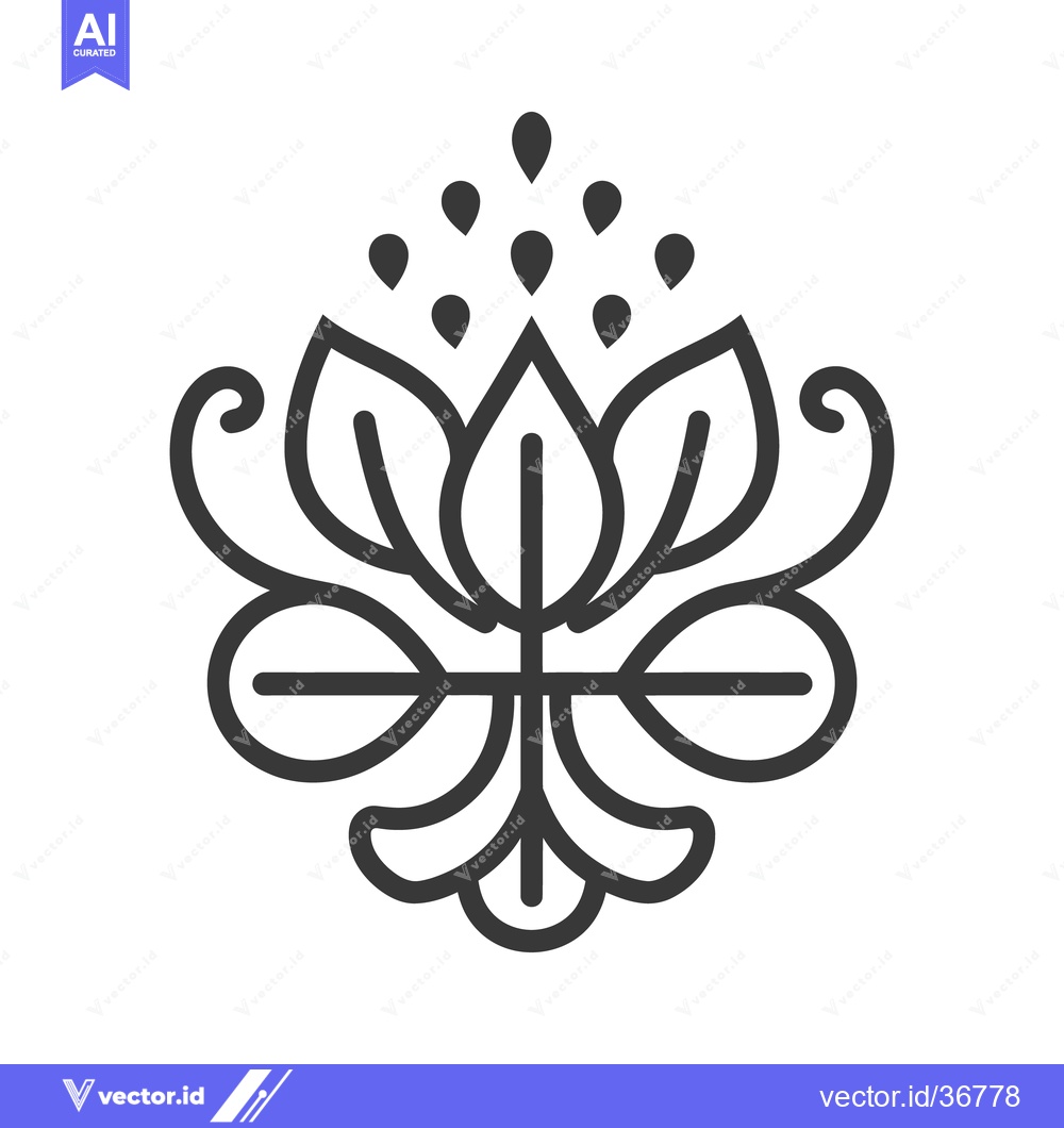 Premium Vector of A symmetrical floral design using natural leaf and droplet shapes