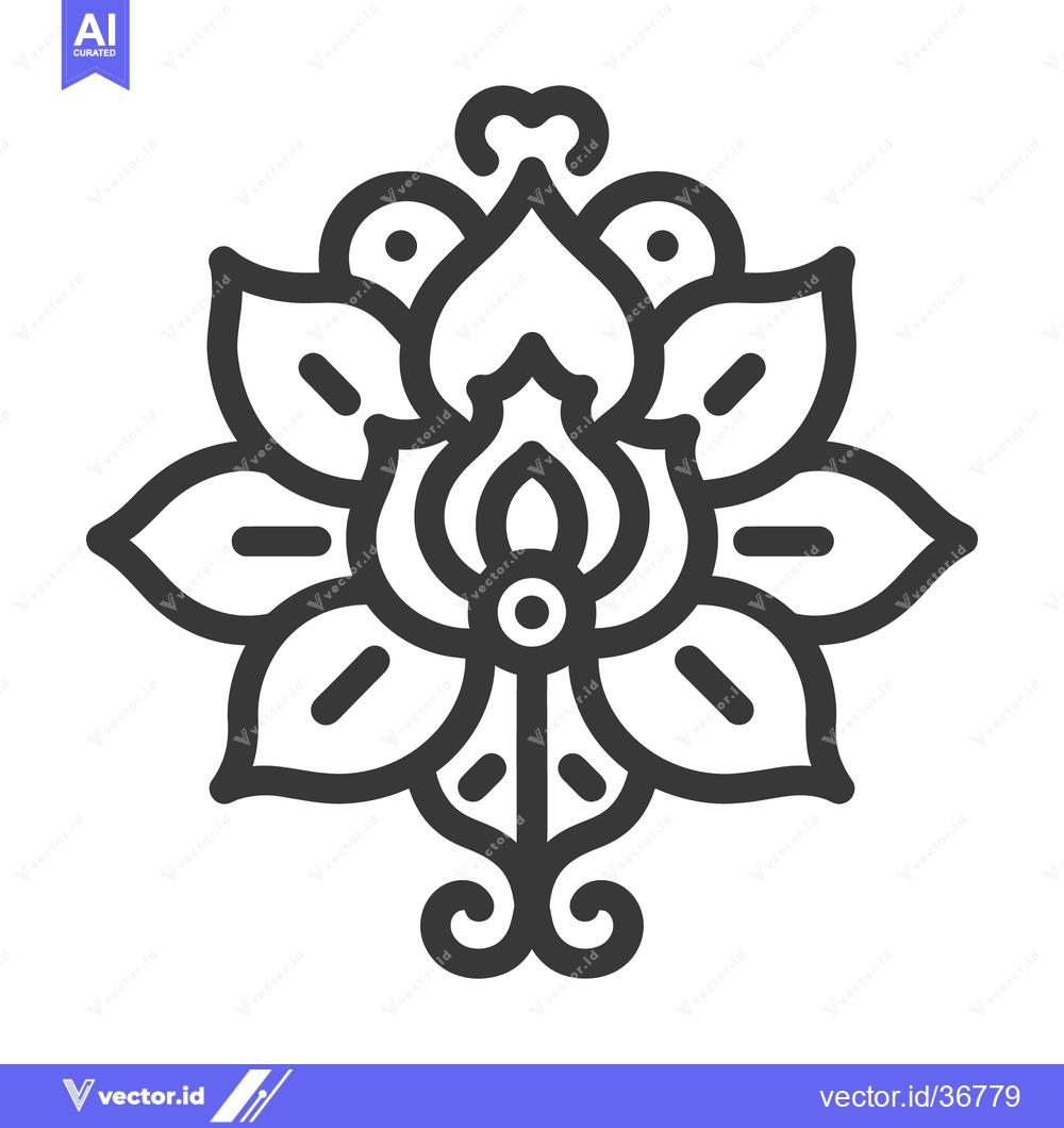 Premium Vector dari A detailed and symmetrical black and white floral decorative design