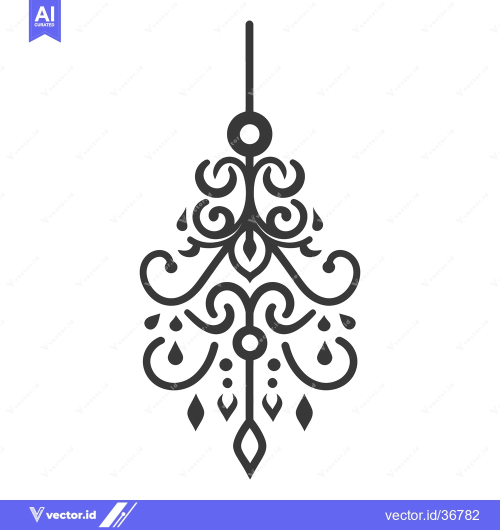Premium Vector dari An elegant hanging black chandelier with ornate and decorative detaili