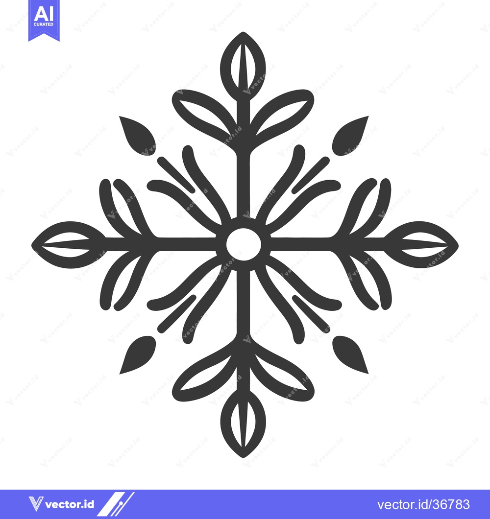 Premium Vector of A symmetrical botanical design resembling a stylized snowflake shape