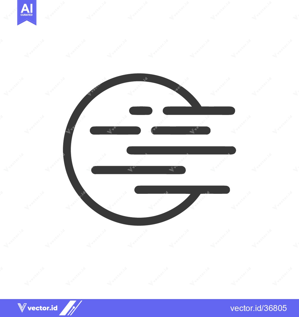 Premium Vector dari Abstract Circular Icon with Horizontal Lines, Minimalist Design, Black