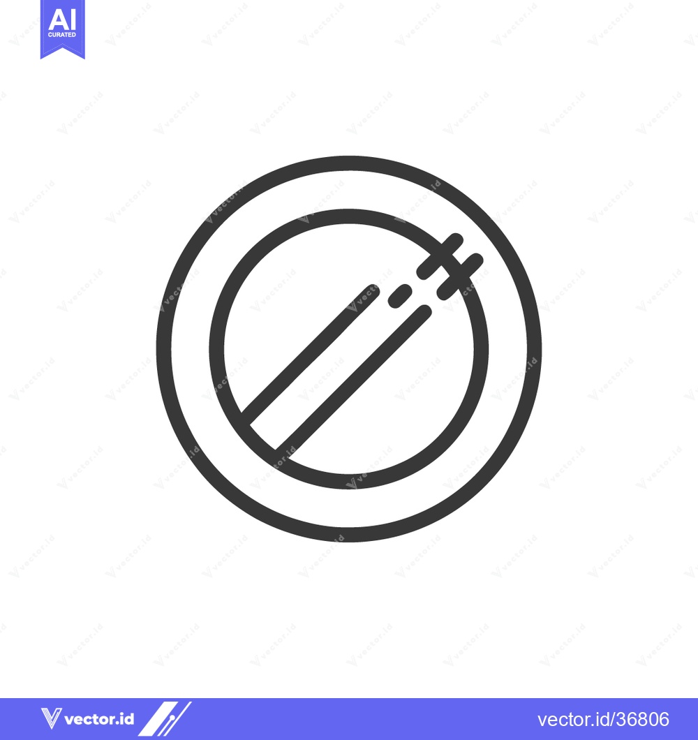 Premium Vector dari No Chopsticks Icon: Minimalist Line Art Symbol for Asian Cuisine Restr