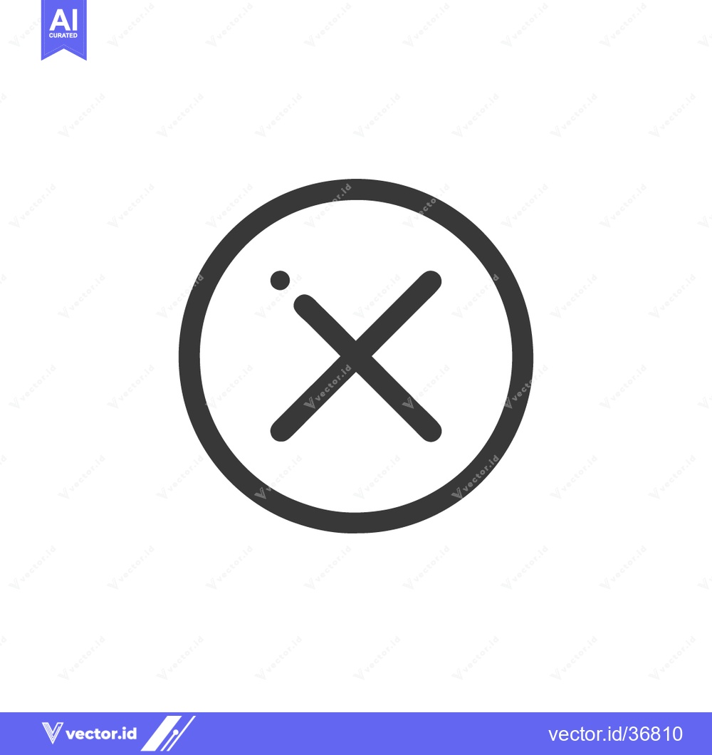 Premium Vector dari Simple Black X Mark in Circle, Isolated on White Background