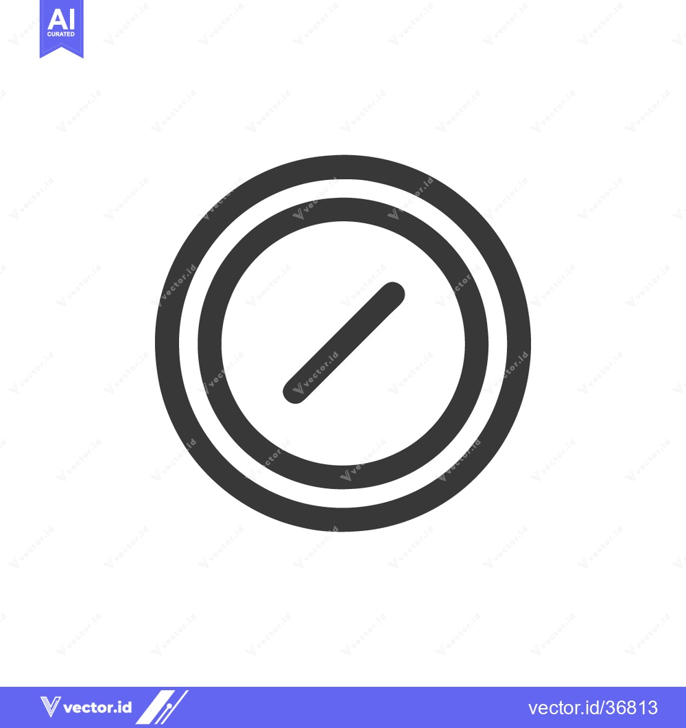 Premium Vector dari Minimalist Compass Icon: Double Circle with Diagonal Line, Navigation