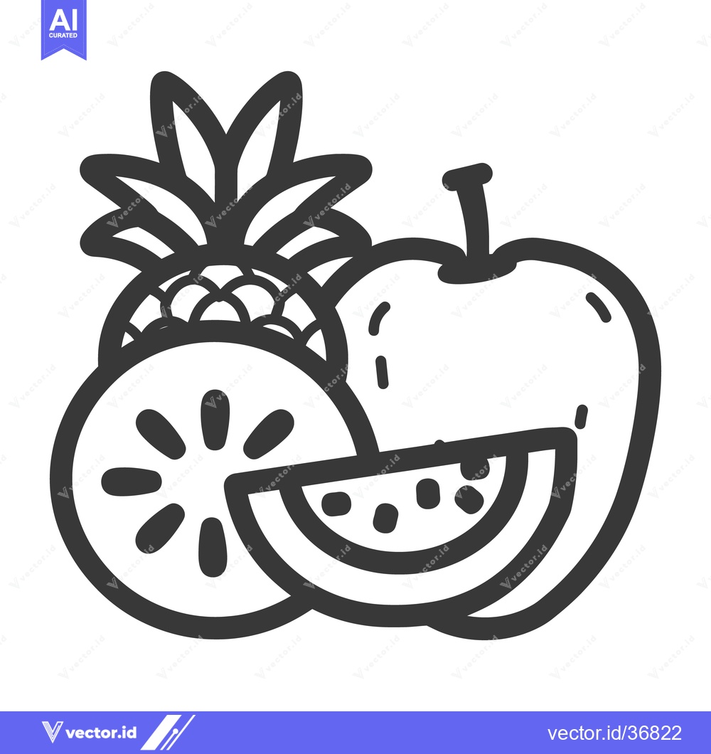 Premium Vector dari A simplistic illustration of three different types of fruits